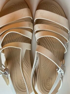Women white Crocs sandals size 40